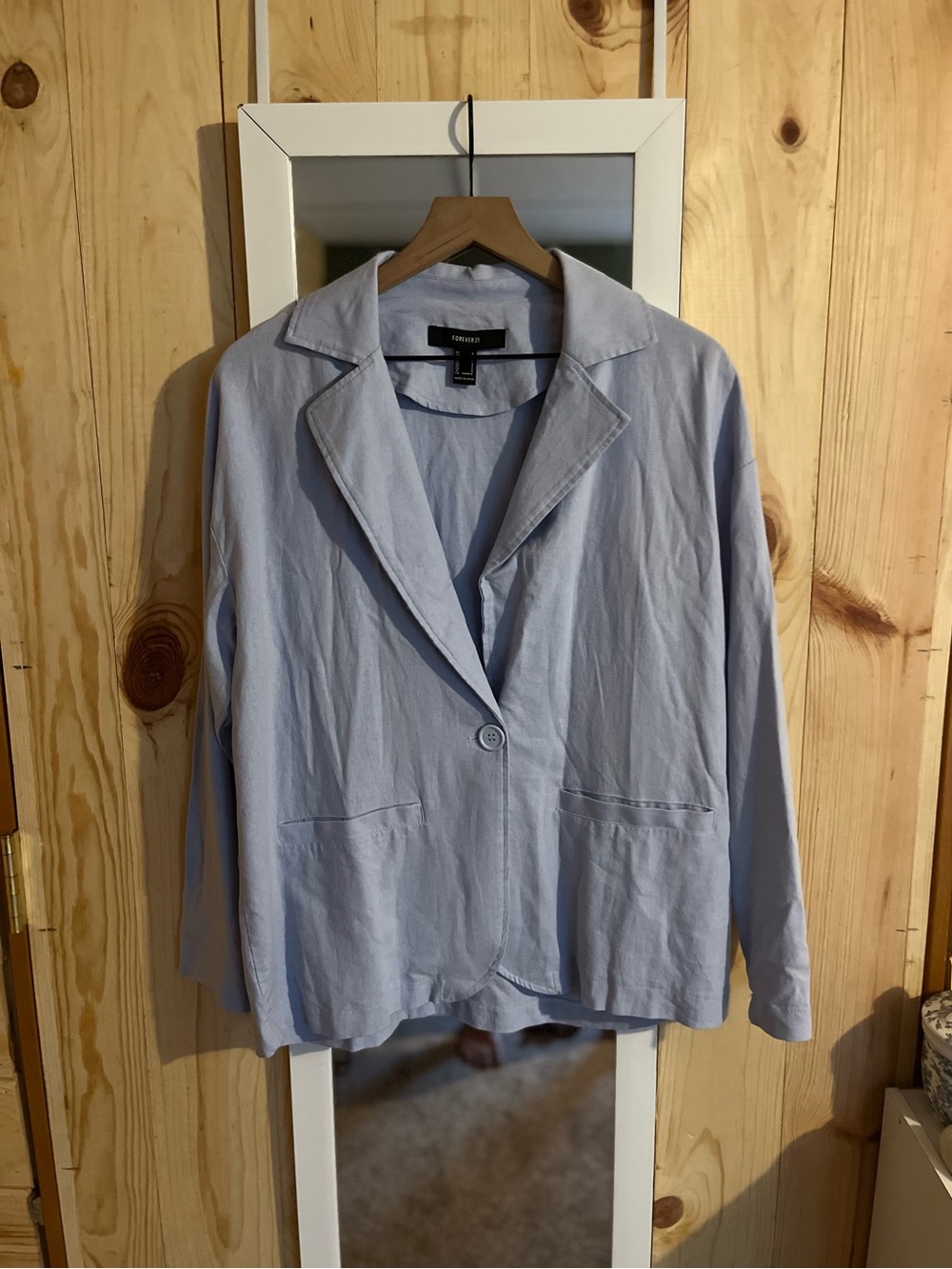 Forever 21 Linen Blend Blazer Suit Jacket